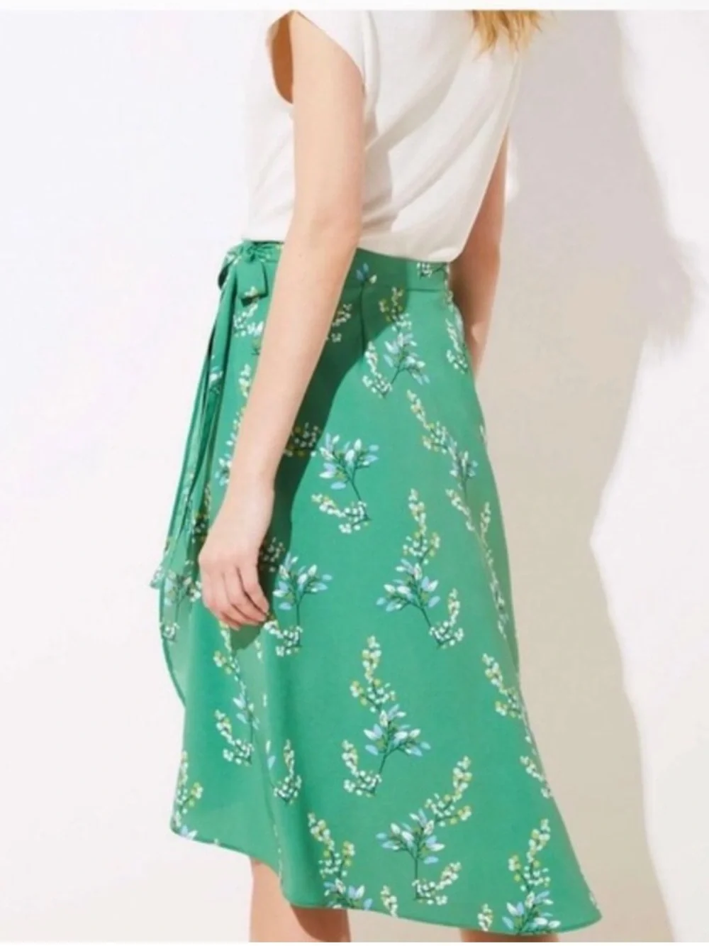 Loft Floral Midi Wrap Skirt High Low Ann Taylor